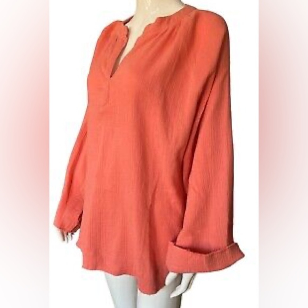 Karyn Seo Handmade Woven Jasper Tunic Top 100% Cotton Blouse